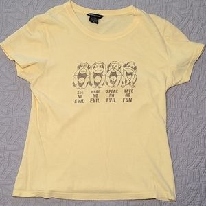 Misdemeanor brand 3 wise monkeys spoof tee